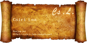 Csiri Lea névjegykártya